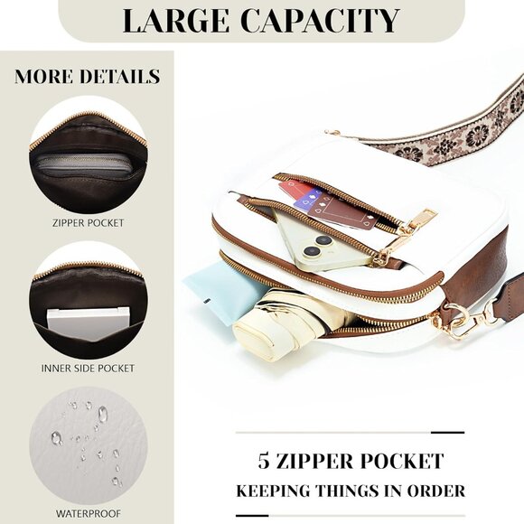 Elegant Compact Vegan Leather Crossbody Bag - Perfect for Every Occasion - Picture 4 of 7